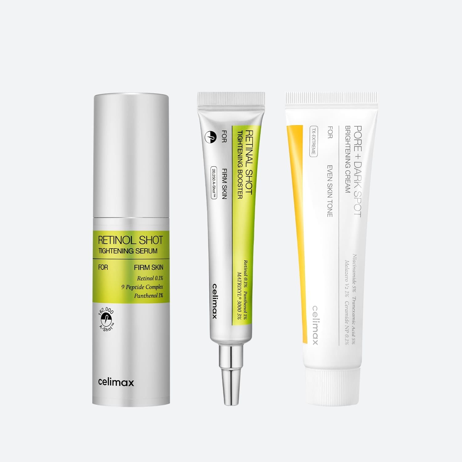 Ultimate Anti-Aging Trio — firming serum, retinal night cream and peptide eye cream